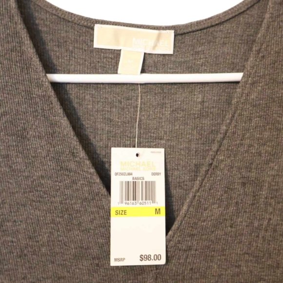 MICHAEL KORS - BASIC BROWN T-SHIRT FOR WOMEN SIZE M - Picture 3 of 4